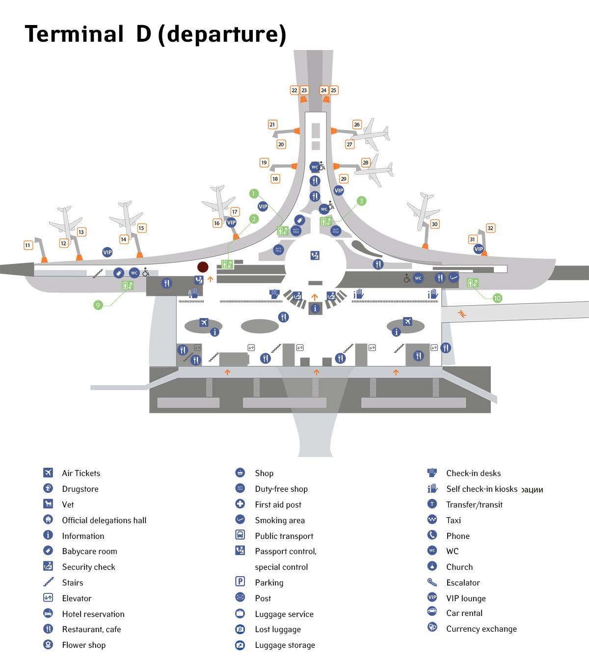 Sheremetyevo aerodrom mapu terminal d