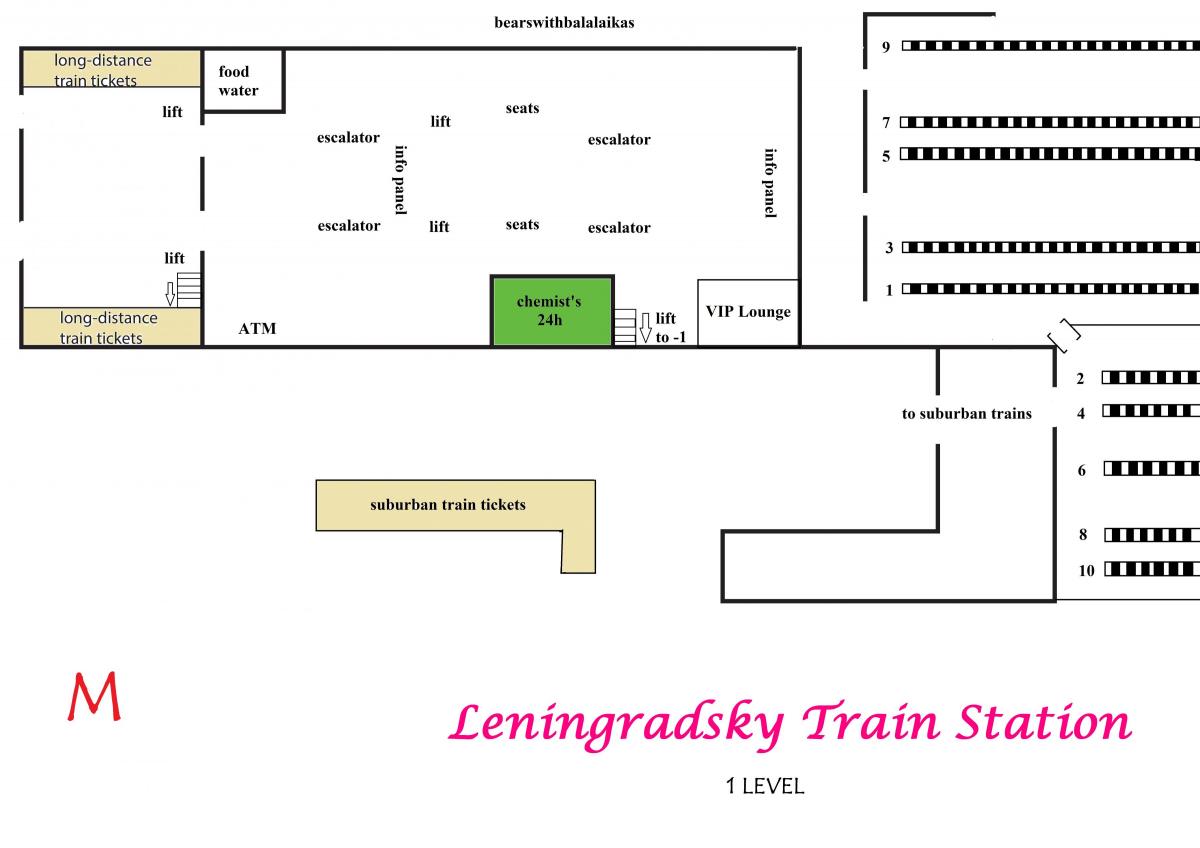 mapa Leningradsky stanicu Moskvi