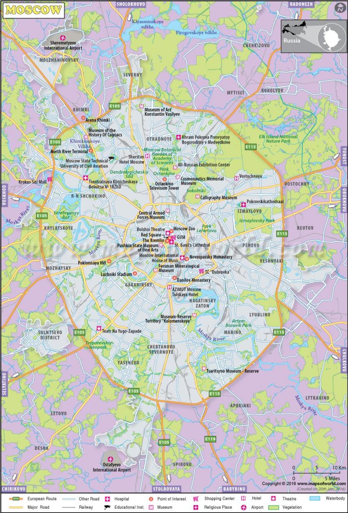 Moskau mape