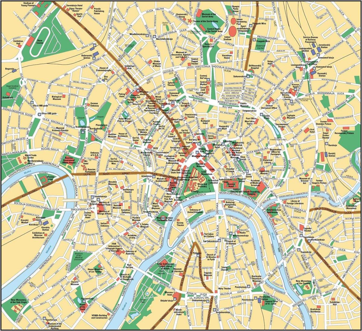 mapa Moskvi na engleskom