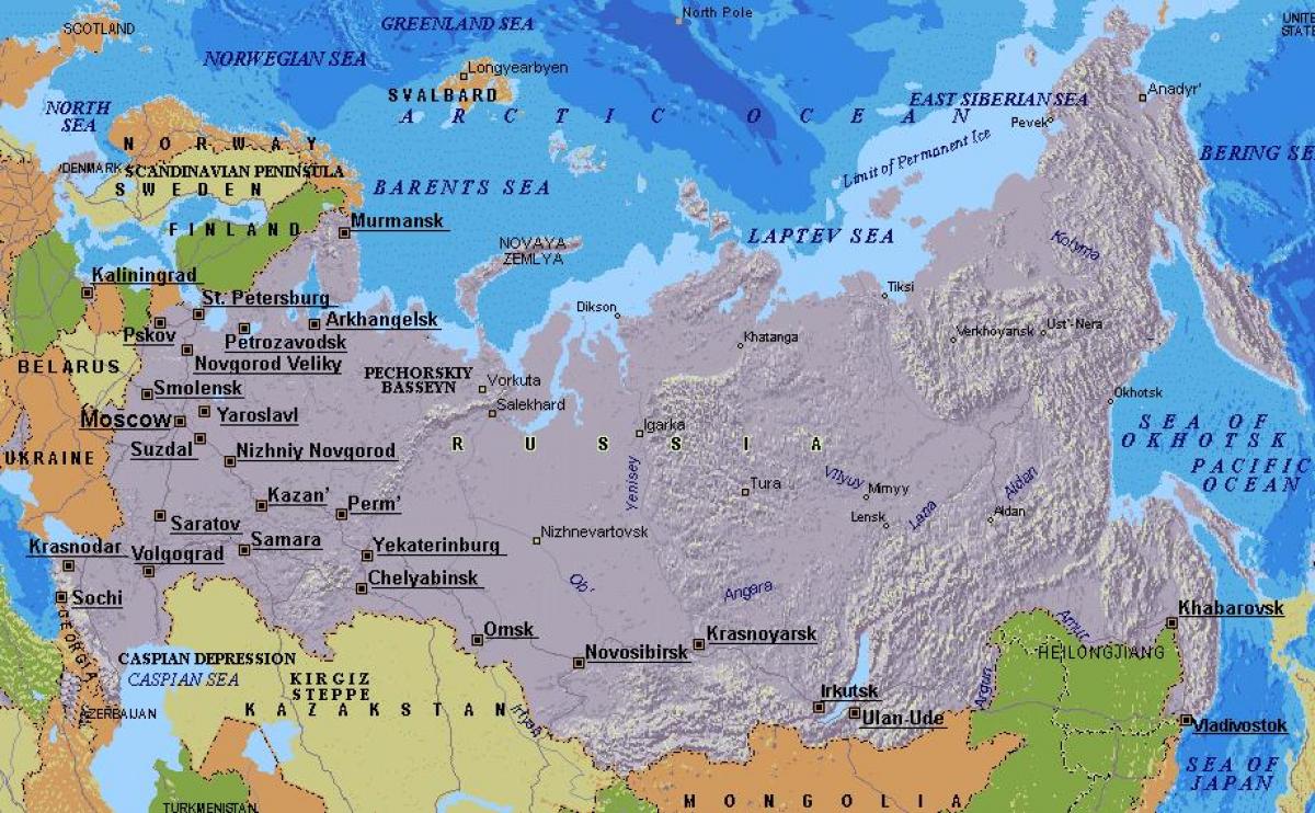 mapa Moskvi Rusije