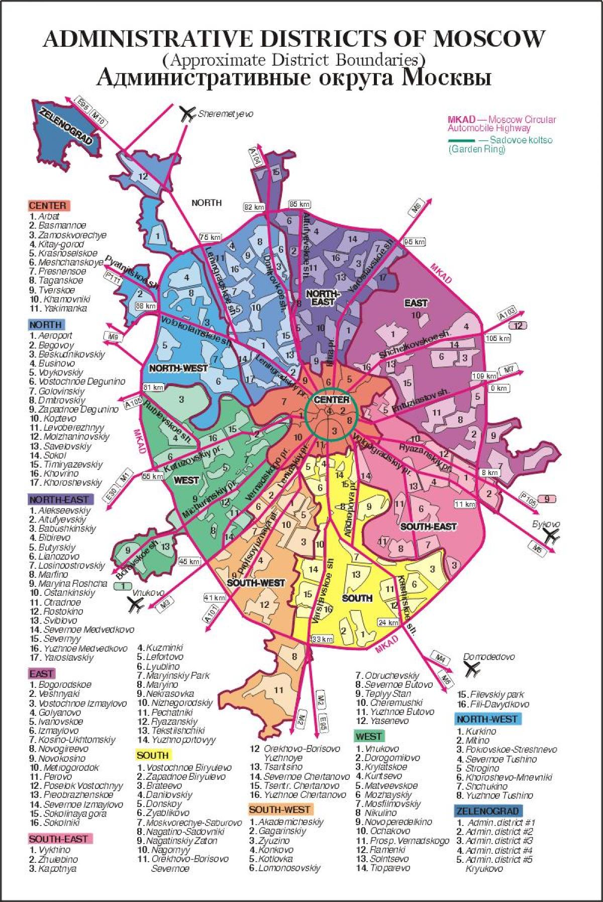 mapa Moskvi okrug