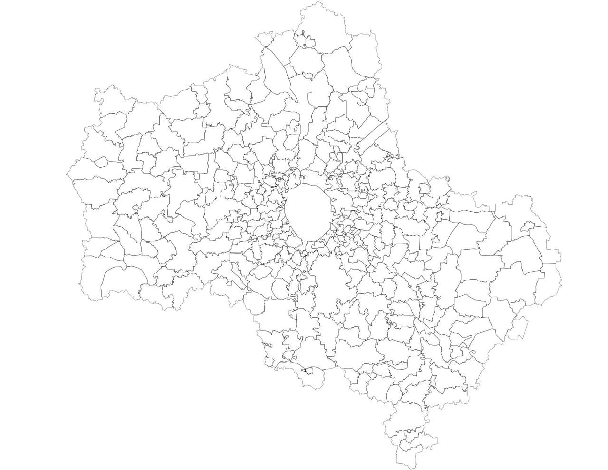 Moskva opštine mapu