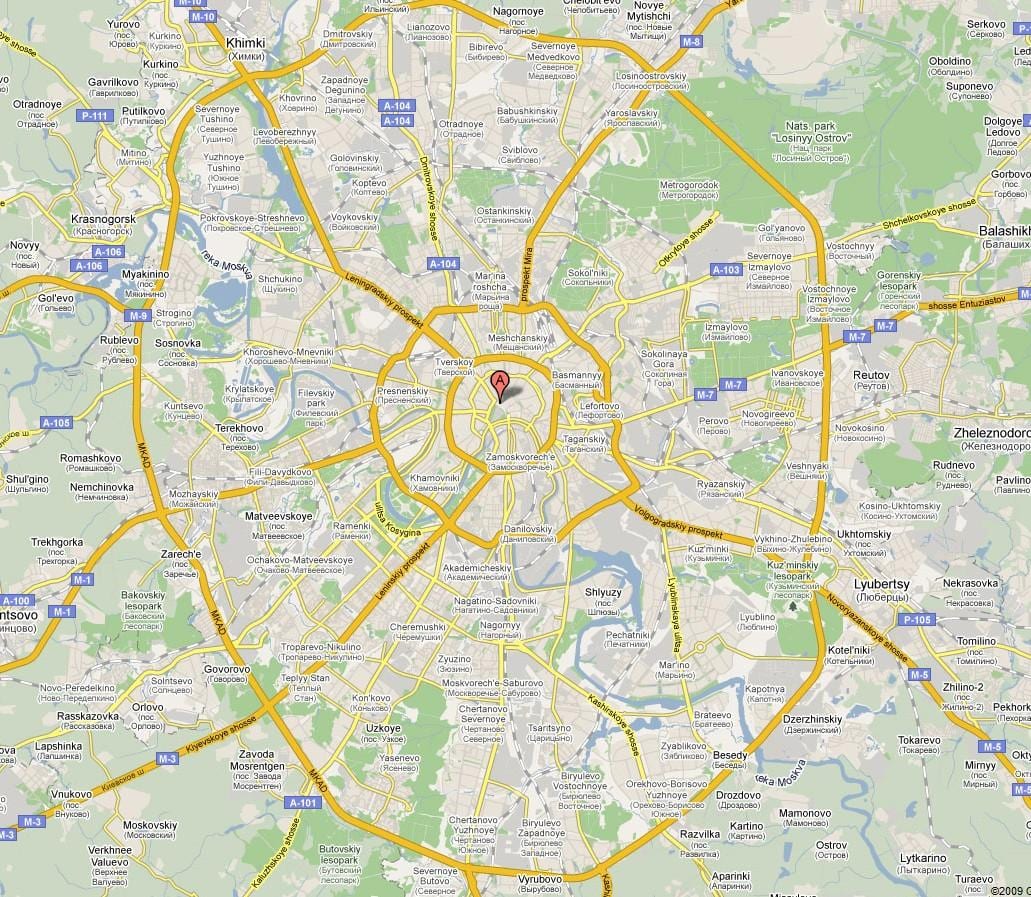 Moskva predgrađu mapu