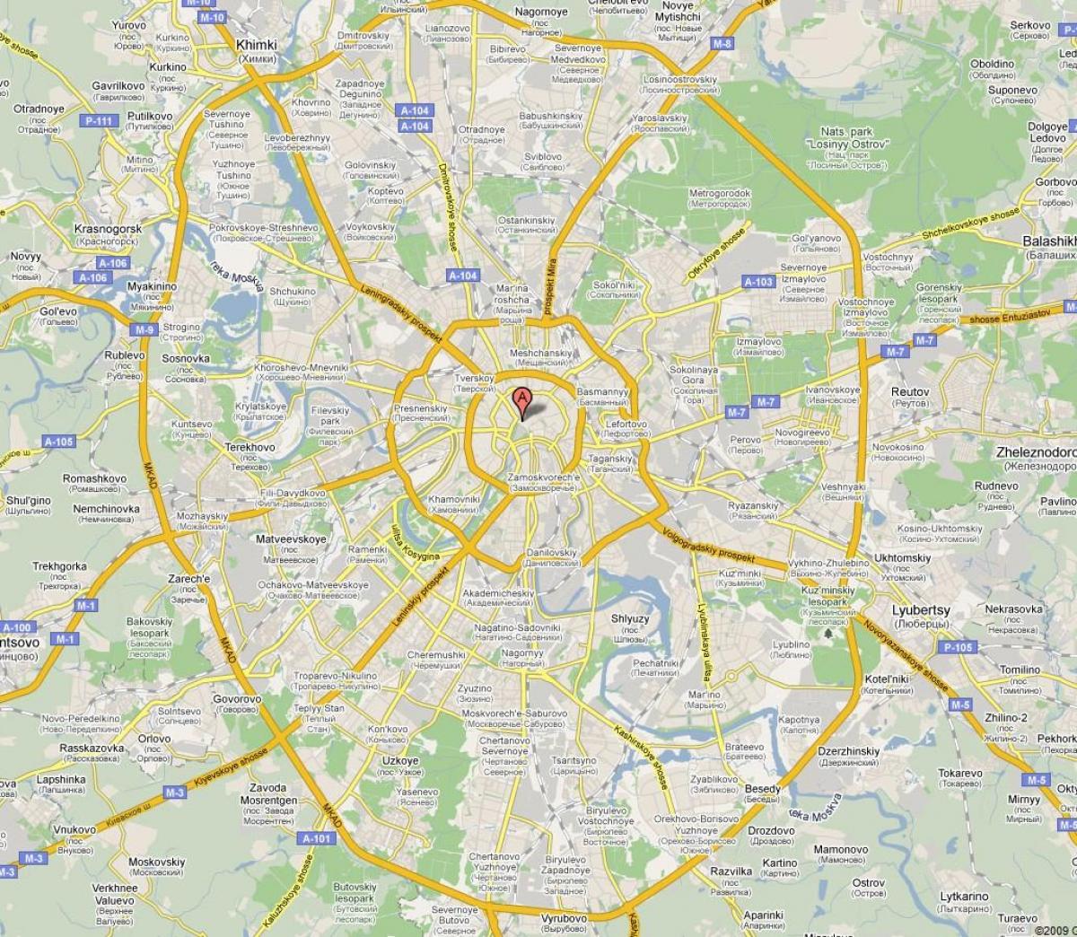 Moskva predgrađu mapu