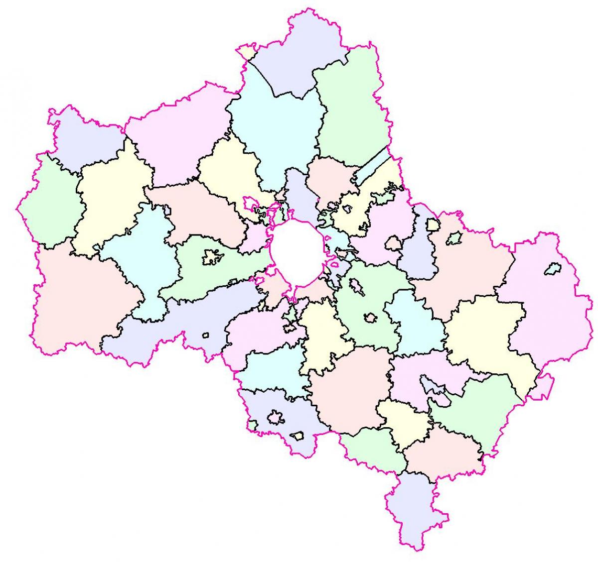 Moskva regionu mapu