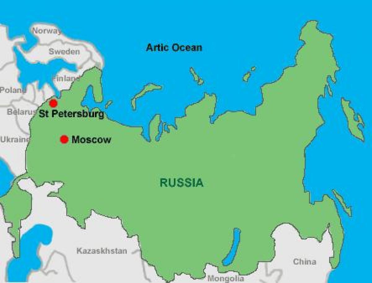 Moskvi i saint Petersburg mapu