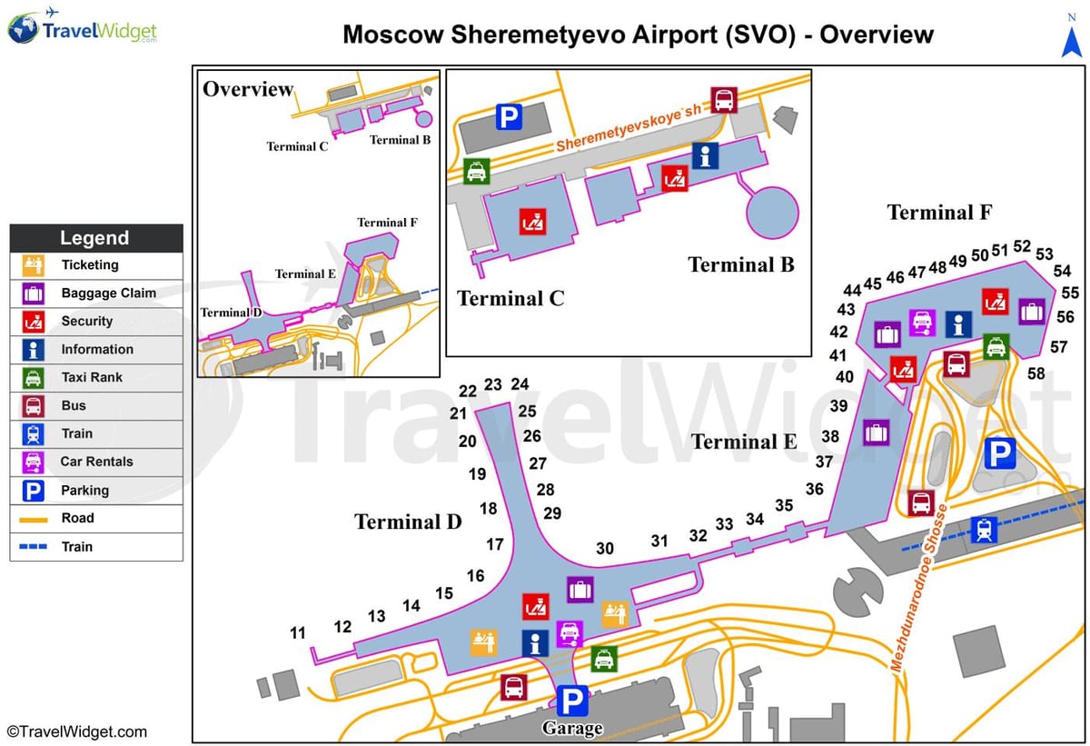 Sheremetyevo mapu terminala