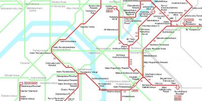 Mapa Moskva tramvaj